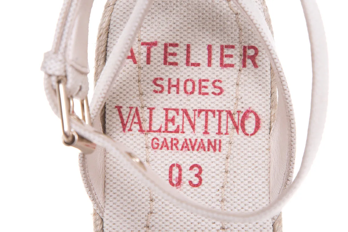 Valentino Atelier Woven Flower Espadrille Wedge SZ 36.5