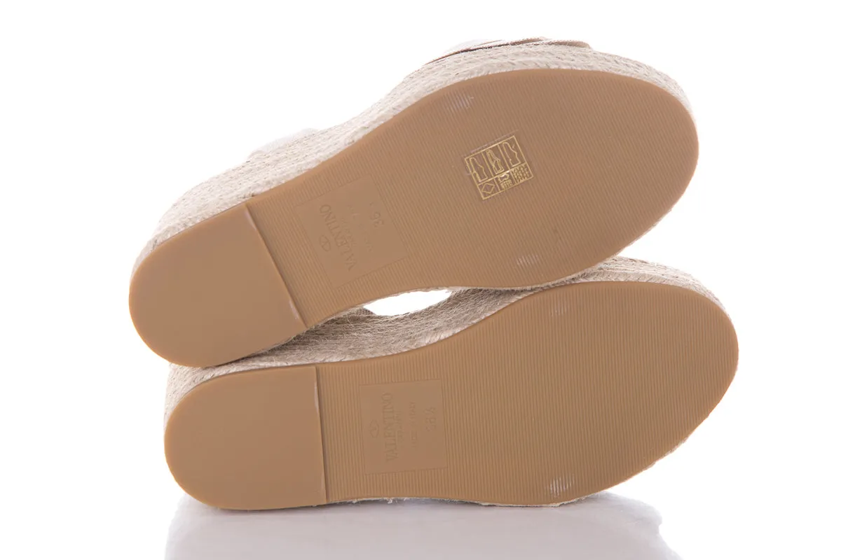 Valentino Atelier Woven Flower Espadrille Wedge SZ 36.5