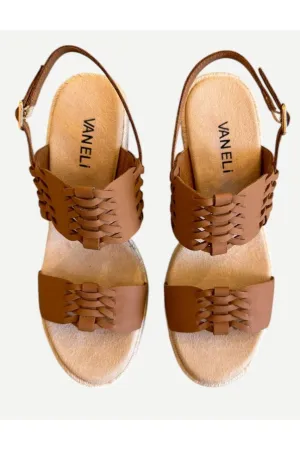 Vaneli Laleh, Dark Tan Calf Espadrille Wedge