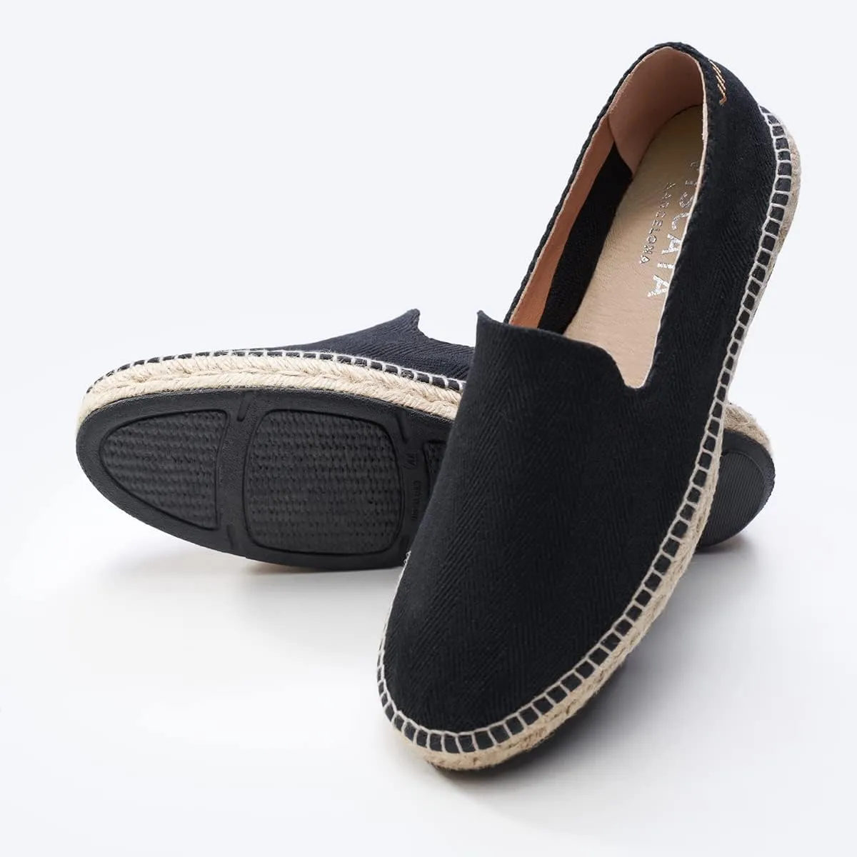 VISCATA Portbou Canvas Espadrille Flats Handmade Men's Espadrille Sandals with Breathable Cotton Canvas and 100% Natural Jute Midsole for All Casual Occasions