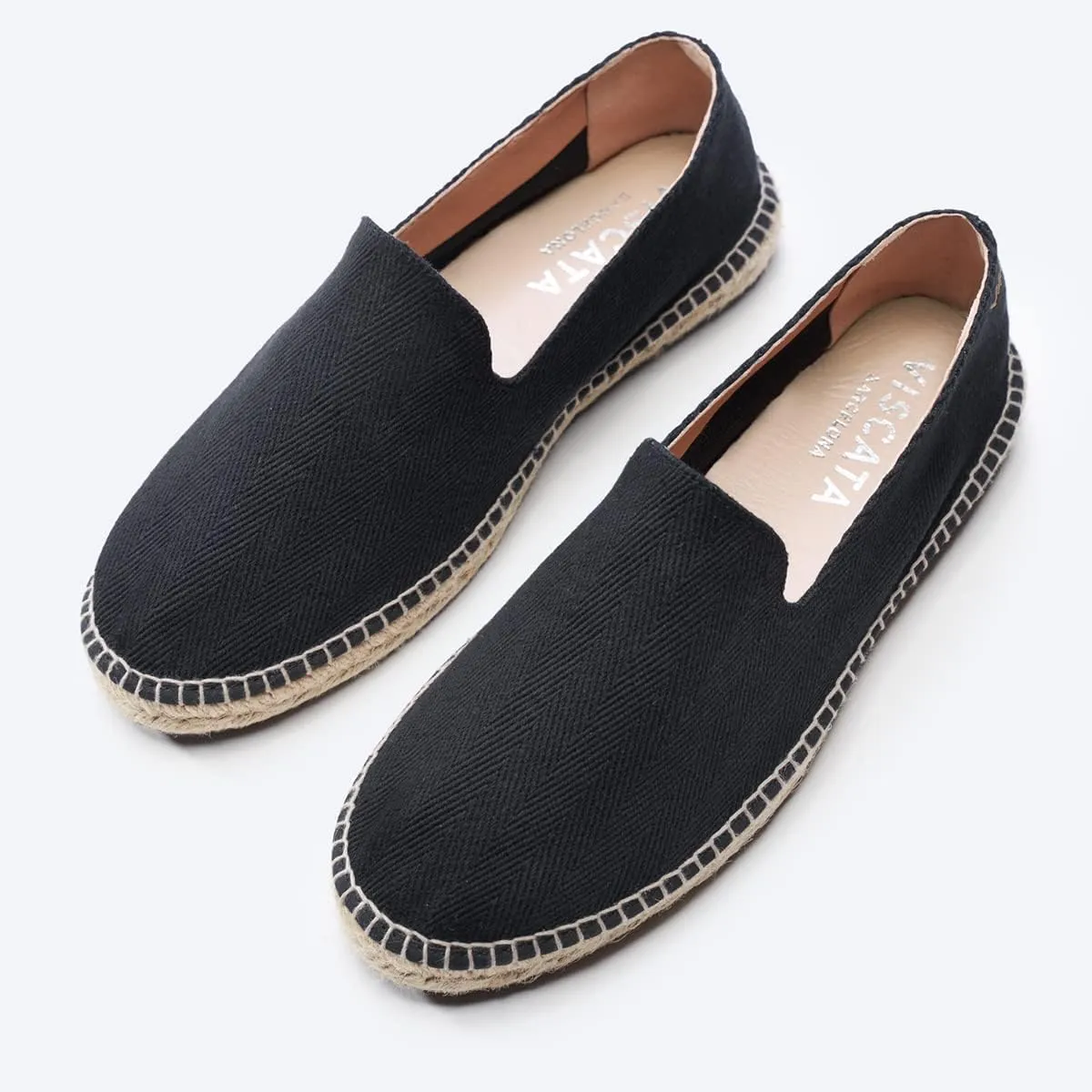 VISCATA Portbou Canvas Espadrille Flats Handmade Men's Espadrille Sandals with Breathable Cotton Canvas and 100% Natural Jute Midsole for All Casual Occasions