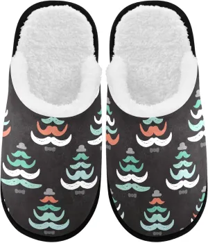 visesunny Slippers for Women Mens Funny Winter Warm Memory Foam Cotton Home Slippers Soft Plush Fleece Slip on House Slippers Unisex