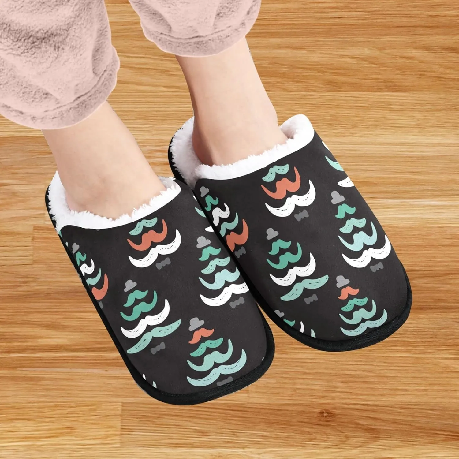 visesunny Slippers for Women Mens Funny Winter Warm Memory Foam Cotton Home Slippers Soft Plush Fleece Slip on House Slippers Unisex