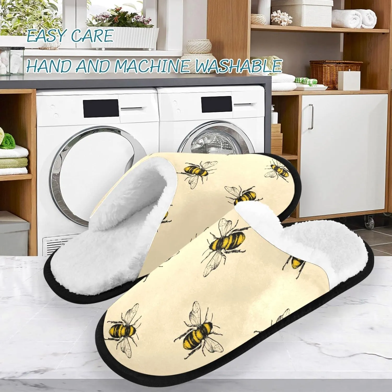 visesunny Slippers for Women Mens Funny Winter Warm Memory Foam Cotton Home Slippers Soft Plush Fleece Slip on House Slippers Unisex