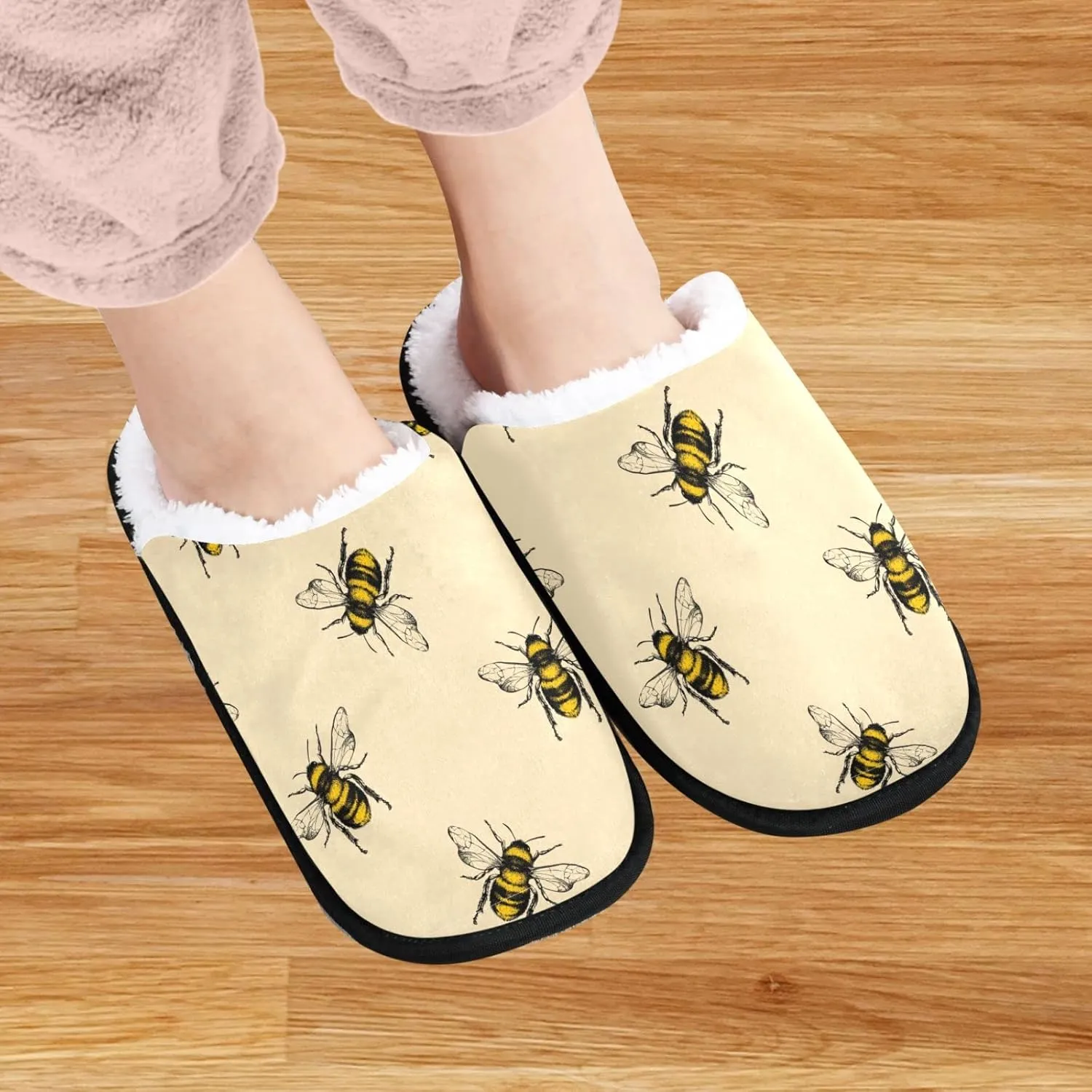 visesunny Slippers for Women Mens Funny Winter Warm Memory Foam Cotton Home Slippers Soft Plush Fleece Slip on House Slippers Unisex