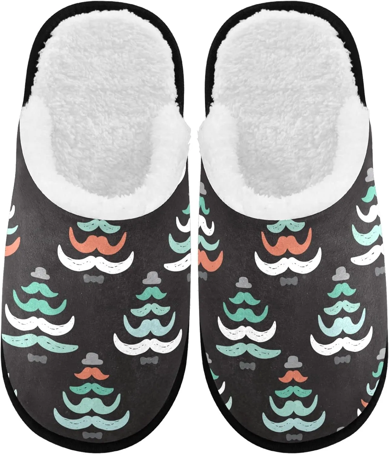visesunny Slippers for Women Mens Funny Winter Warm Memory Foam Cotton Home Slippers Soft Plush Fleece Slip on House Slippers Unisex