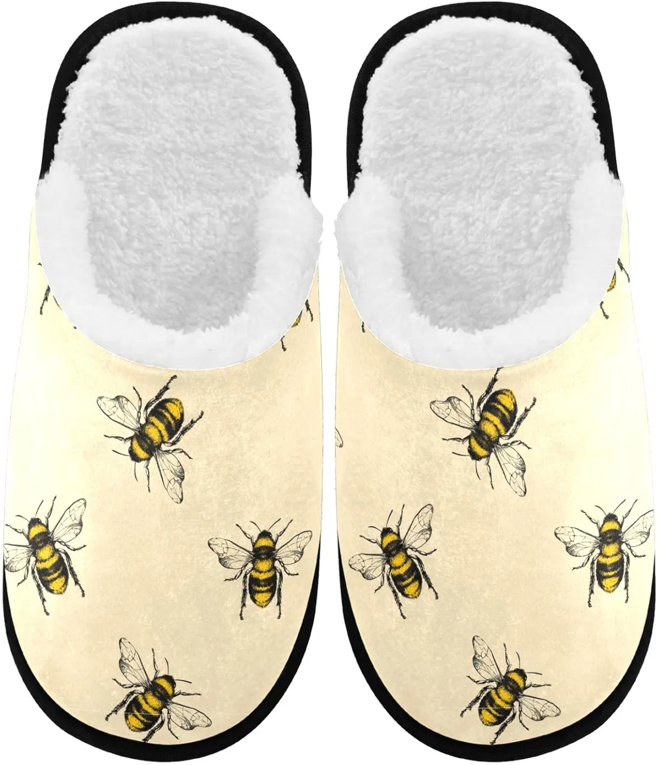 visesunny Slippers for Women Mens Funny Winter Warm Memory Foam Cotton Home Slippers Soft Plush Fleece Slip on House Slippers Unisex