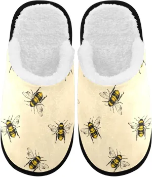 visesunny Slippers for Women Mens Funny Winter Warm Memory Foam Cotton Home Slippers Soft Plush Fleece Slip on House Slippers Unisex