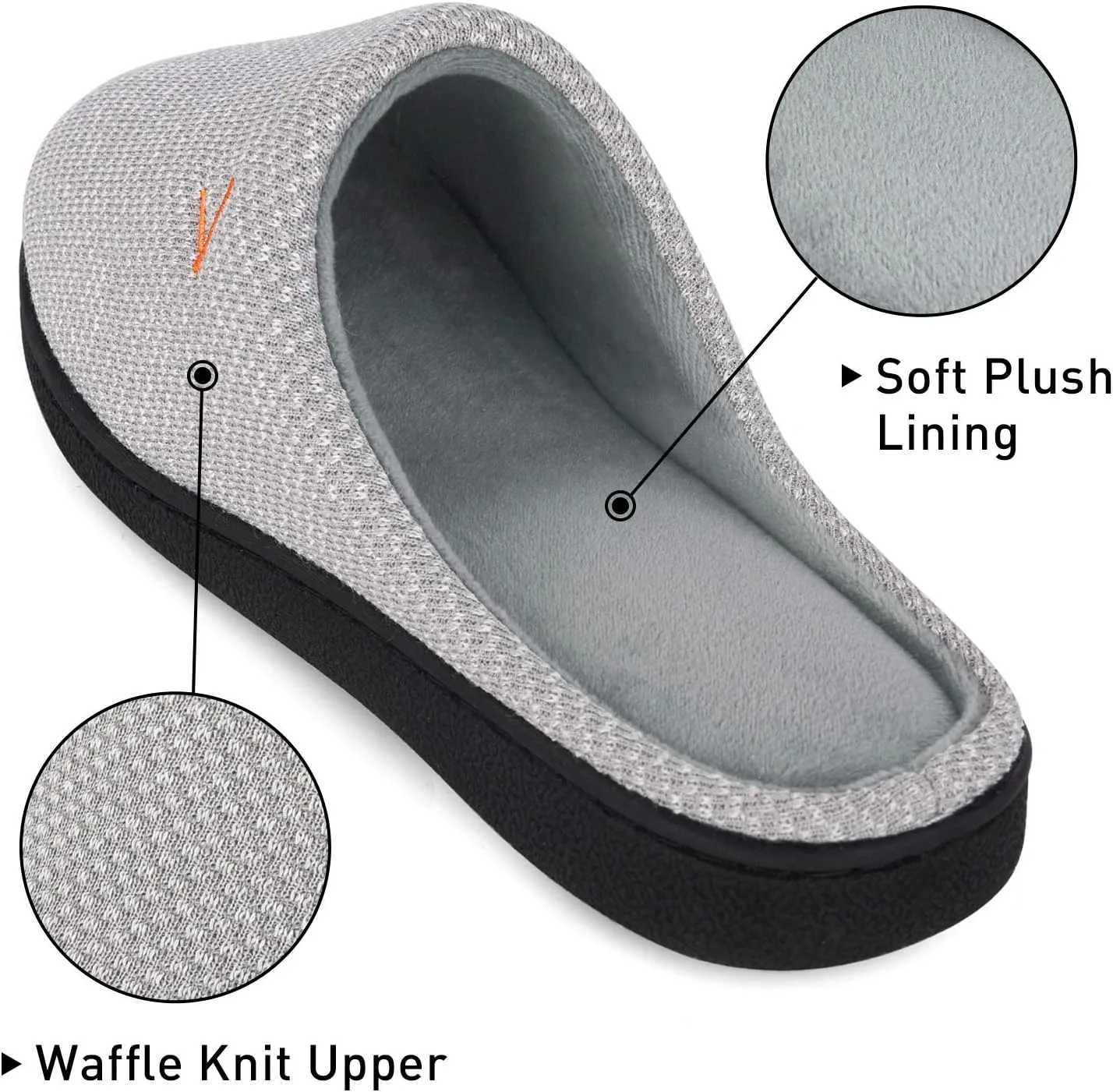 VONMAY Women's Slip On Slippers Warm Two-Tone Memory Foam House Shoes Lightweight Non-Slip Indoor Outdoor
