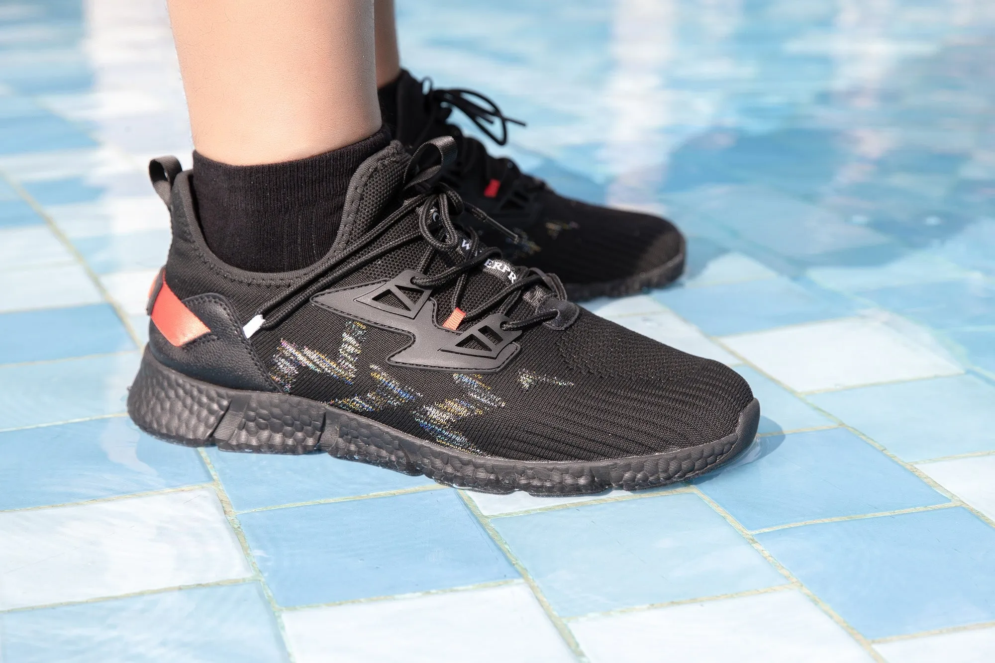 Waterproof Massage Sneaker Shark Black | LightCityMall