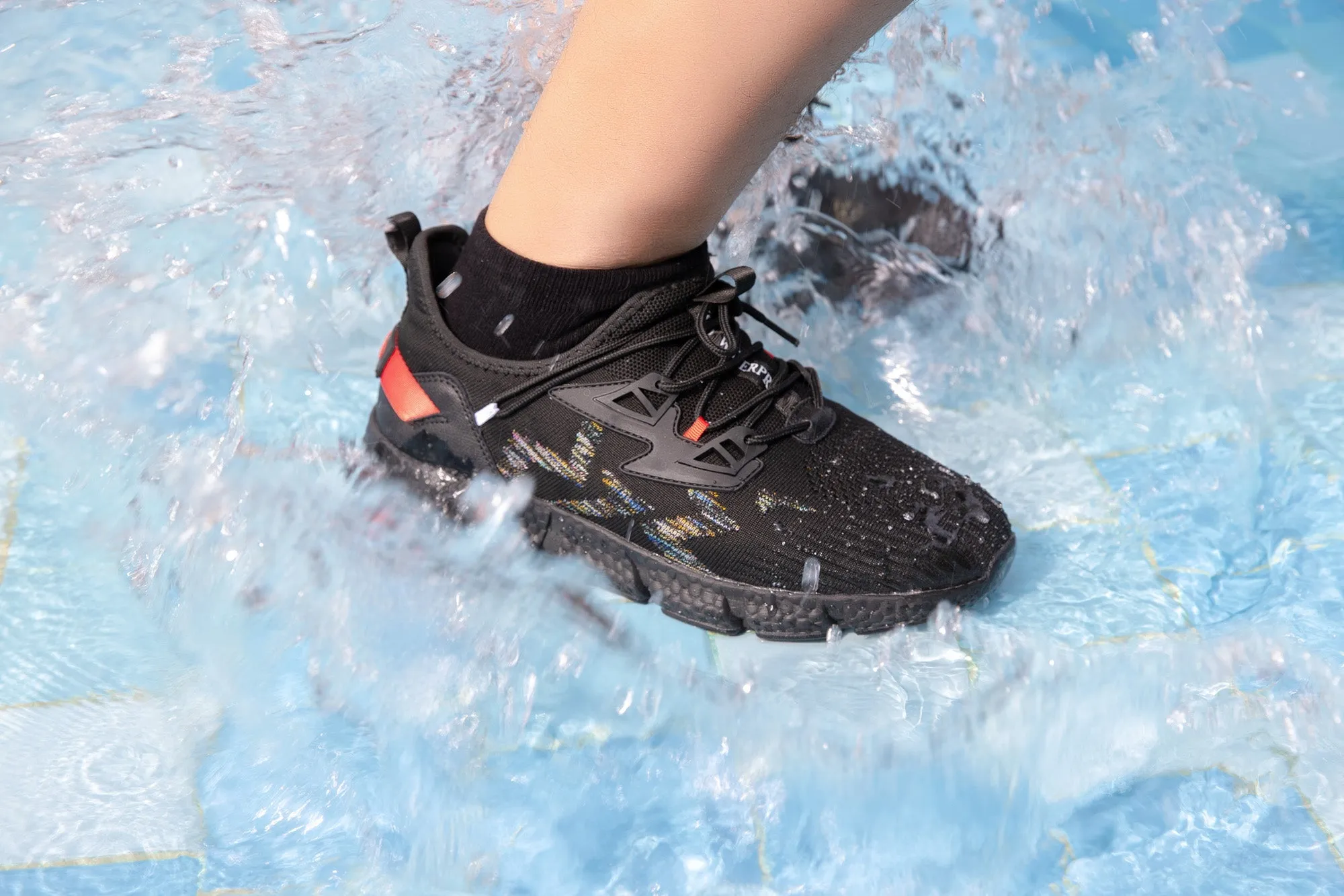 Waterproof Massage Sneaker Shark Black | LightCityMall