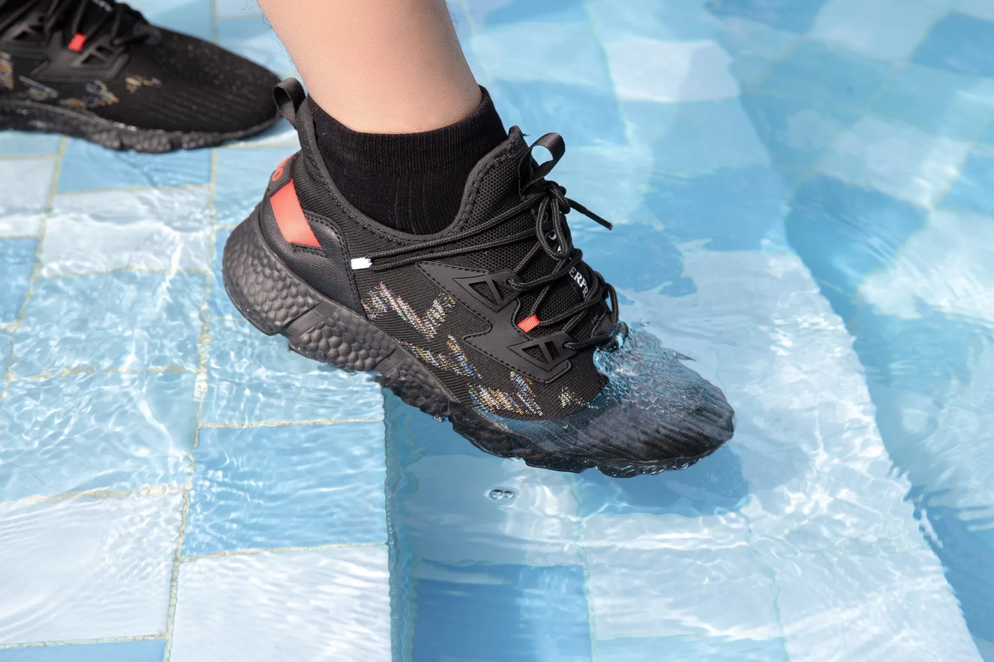 Waterproof Massage Sneaker Shark Black | LightCityMall