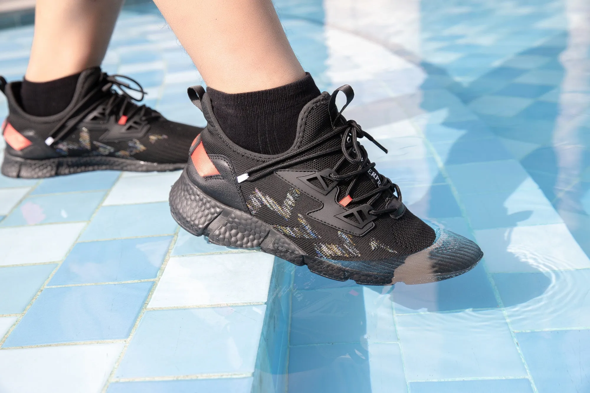 Waterproof Massage Sneaker Shark Black | LightCityMall