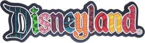 WDW Disney Parks Disneyland Magnet - DLR - Soft Touch - Colorful Letters - Stripes and Patterns Logo