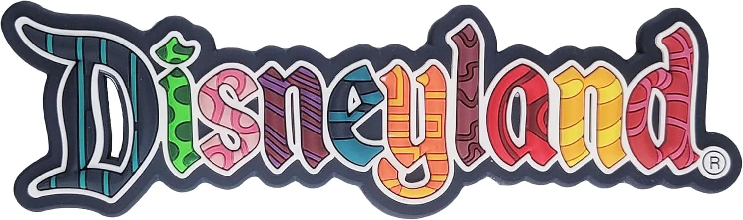 WDW Disney Parks Disneyland Magnet - DLR - Soft Touch - Colorful Letters - Stripes and Patterns Logo