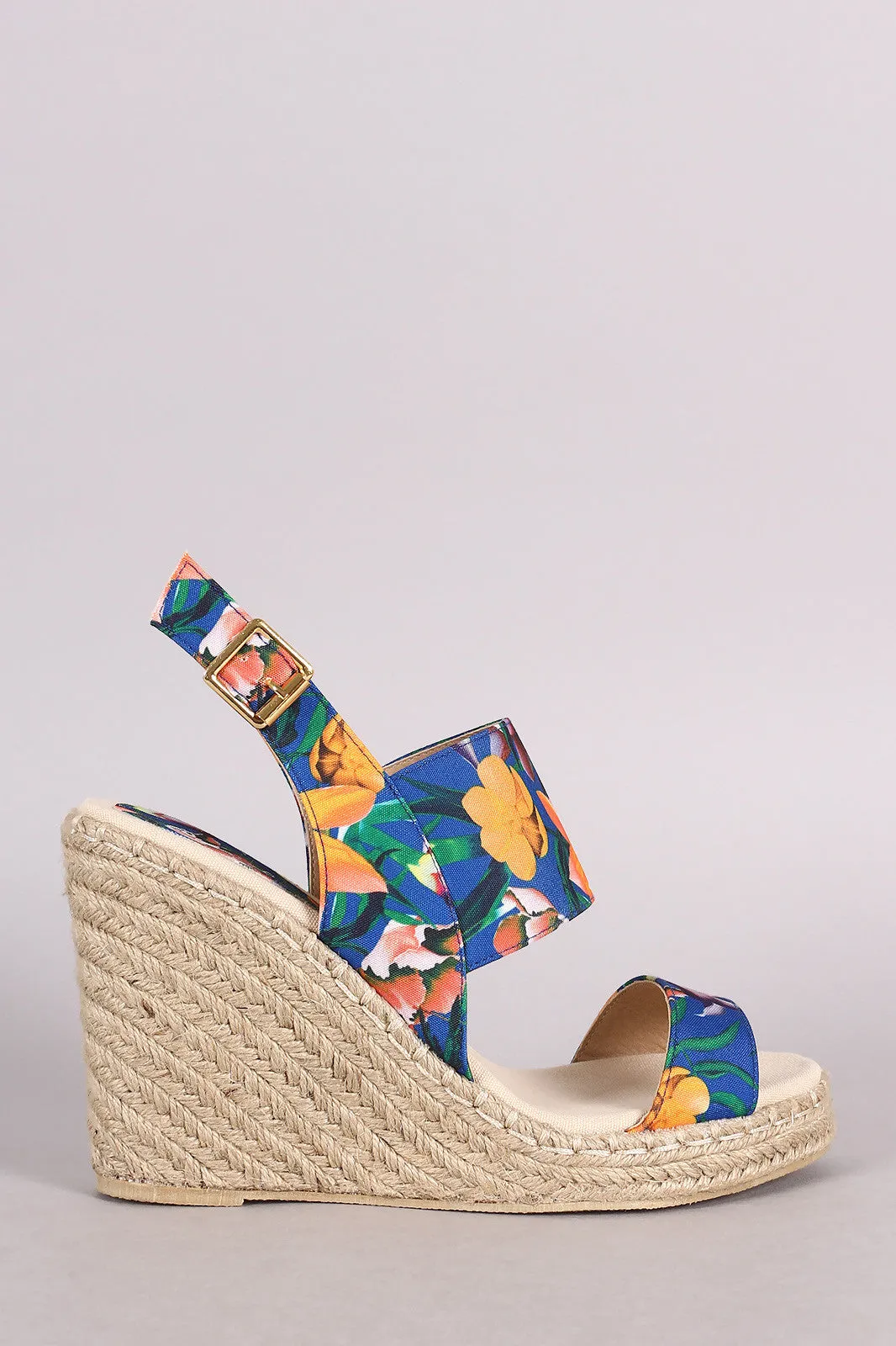 Wedge Express shipping Qupid Espadrille Floral Slingback Platform Hot price drop