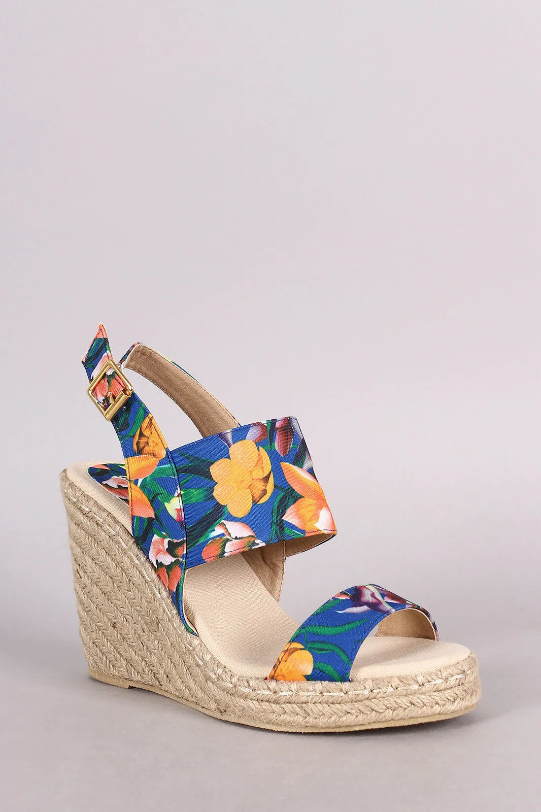 Wedge Express shipping Qupid Espadrille Floral Slingback Platform Hot price drop