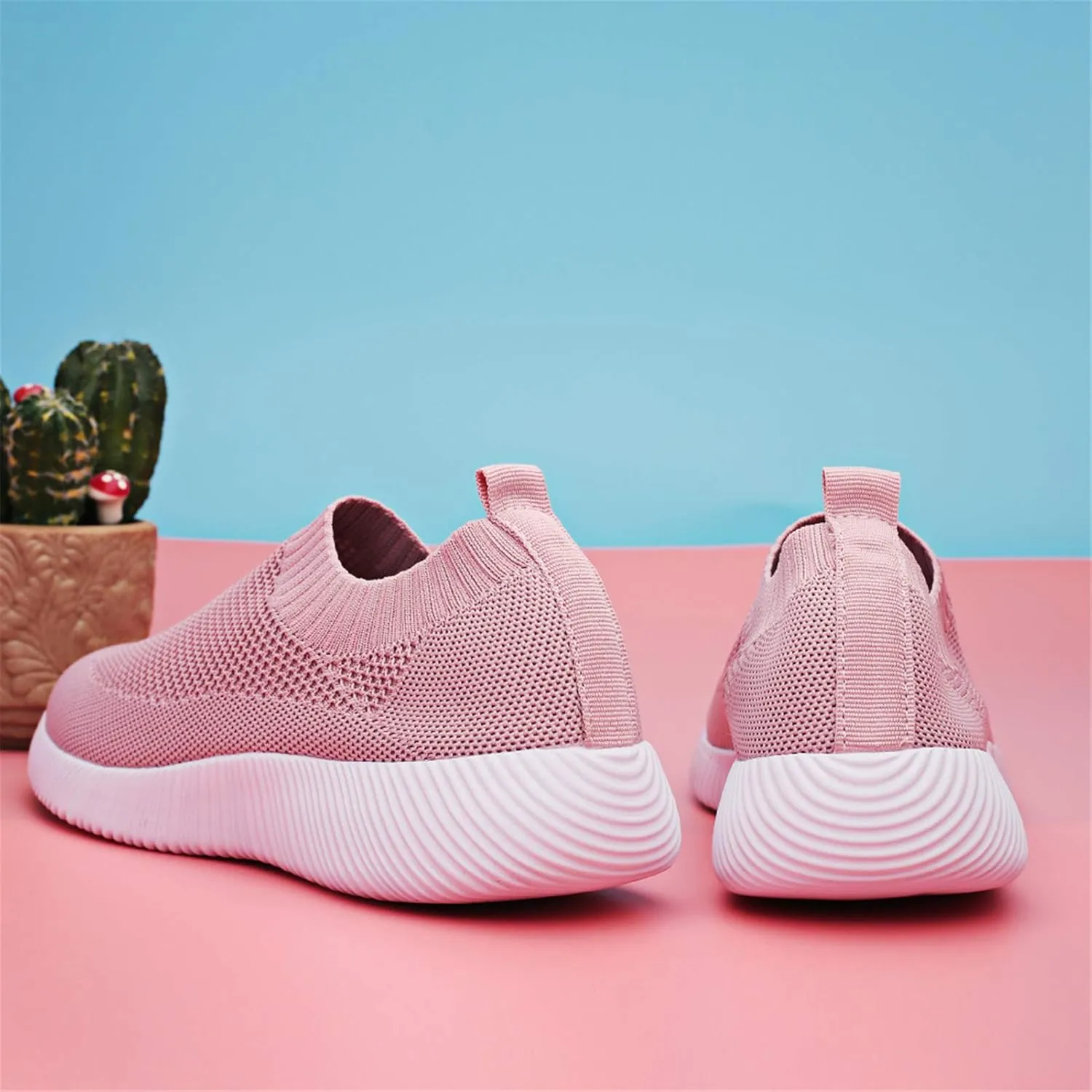 WILLFUN Women’s Mesh Walking Shoes-Slip On Breathable Sock Sneakers Lady's Flexible Lightweight Casual Athletic Easy Shoes