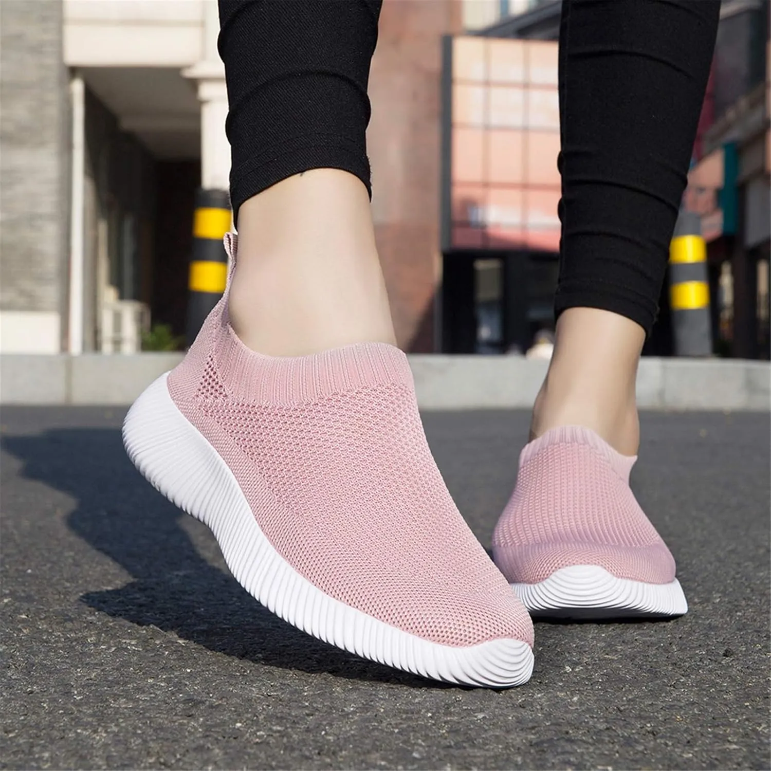 WILLFUN Women’s Mesh Walking Shoes-Slip On Breathable Sock Sneakers Lady's Flexible Lightweight Casual Athletic Easy Shoes