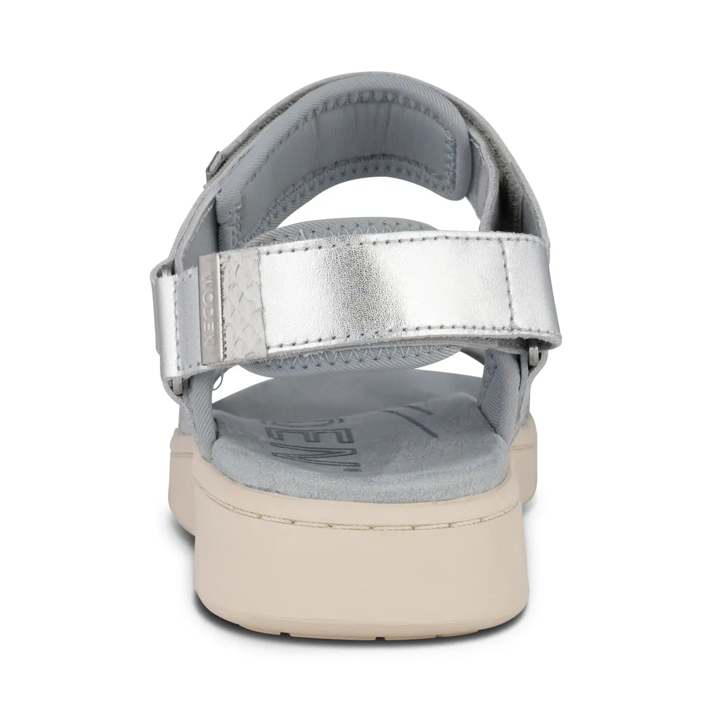 Woden - Line Metallic Sandal in SIlver