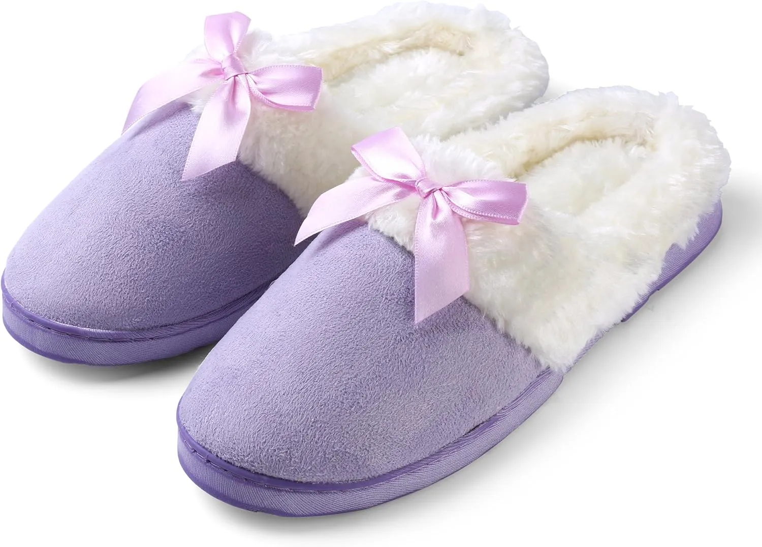 Women Closed Toe House Slippers, Cozy Dreamer Slipper, Fluffy Soft Slip on Winter Warm Shoes , Size 8 , Purple