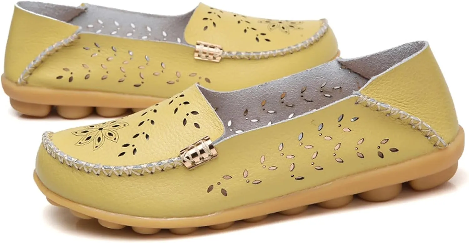 Womens Comfort Walking Cute Flat Loafer Ballet Flats Shoes Cute Penny Loafer Slip On Walking Driving Shoes with Diamond Eyelets