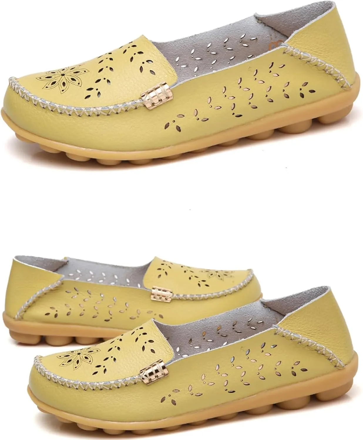 Womens Comfort Walking Cute Flat Loafer Ballet Flats Shoes Cute Penny Loafer Slip On Walking Driving Shoes with Diamond Eyelets