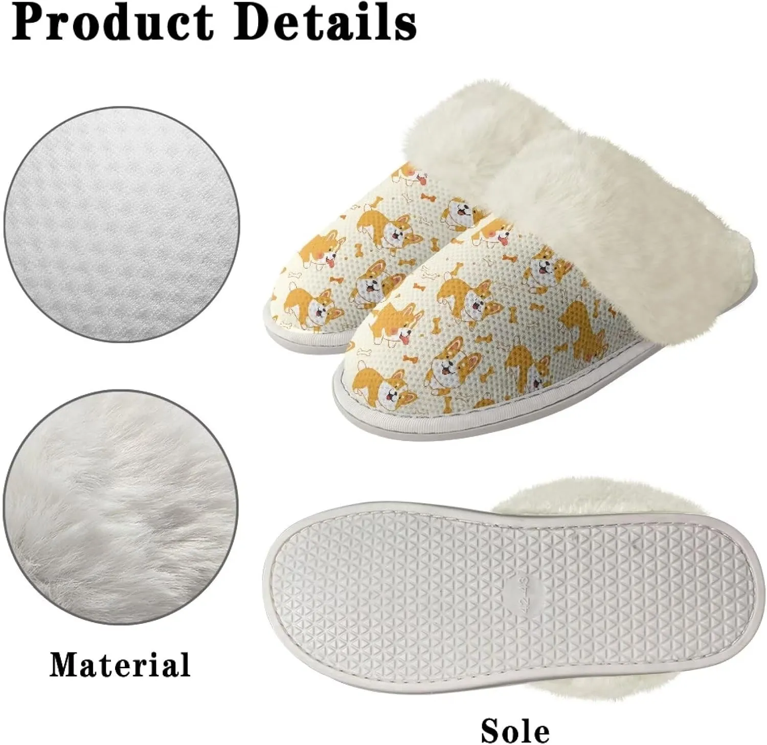 Womens Fluffy House Slippers for Winter Warm Comfy Bedroom Slippers Women Non Slip Size 5-13