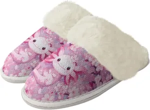 Womens Fuzzy Slippers with Fur Edges, Cute Plush House Shoes Fluffy House Slippers for Indoor and Outdoor