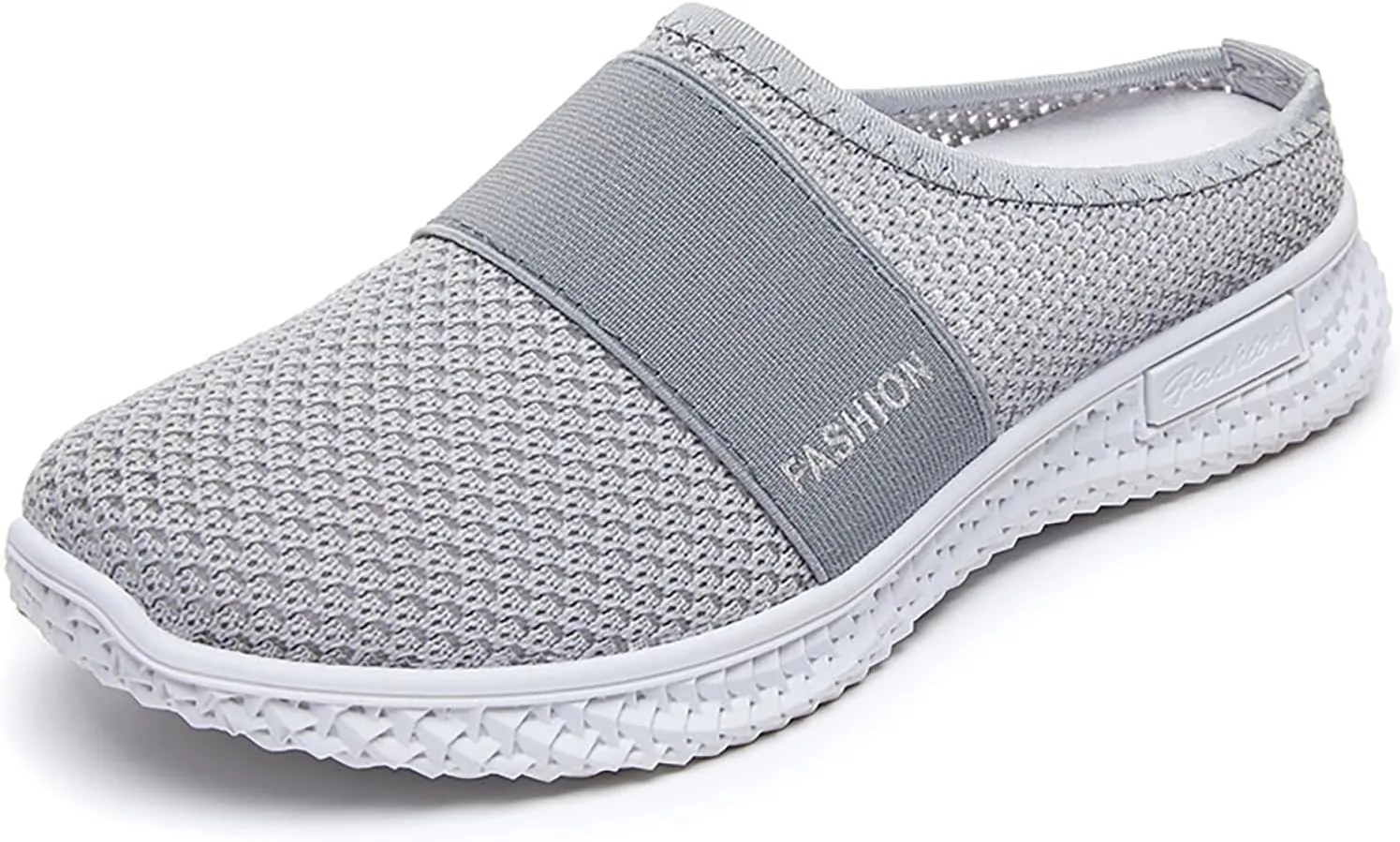 Women's Knitted Mesh Flat Mules,Fashion Backless Breathable Mesh Fabric Non-Slip Soft Soles Comfort Slip-on Outdoor Walking Sneakers Slippers