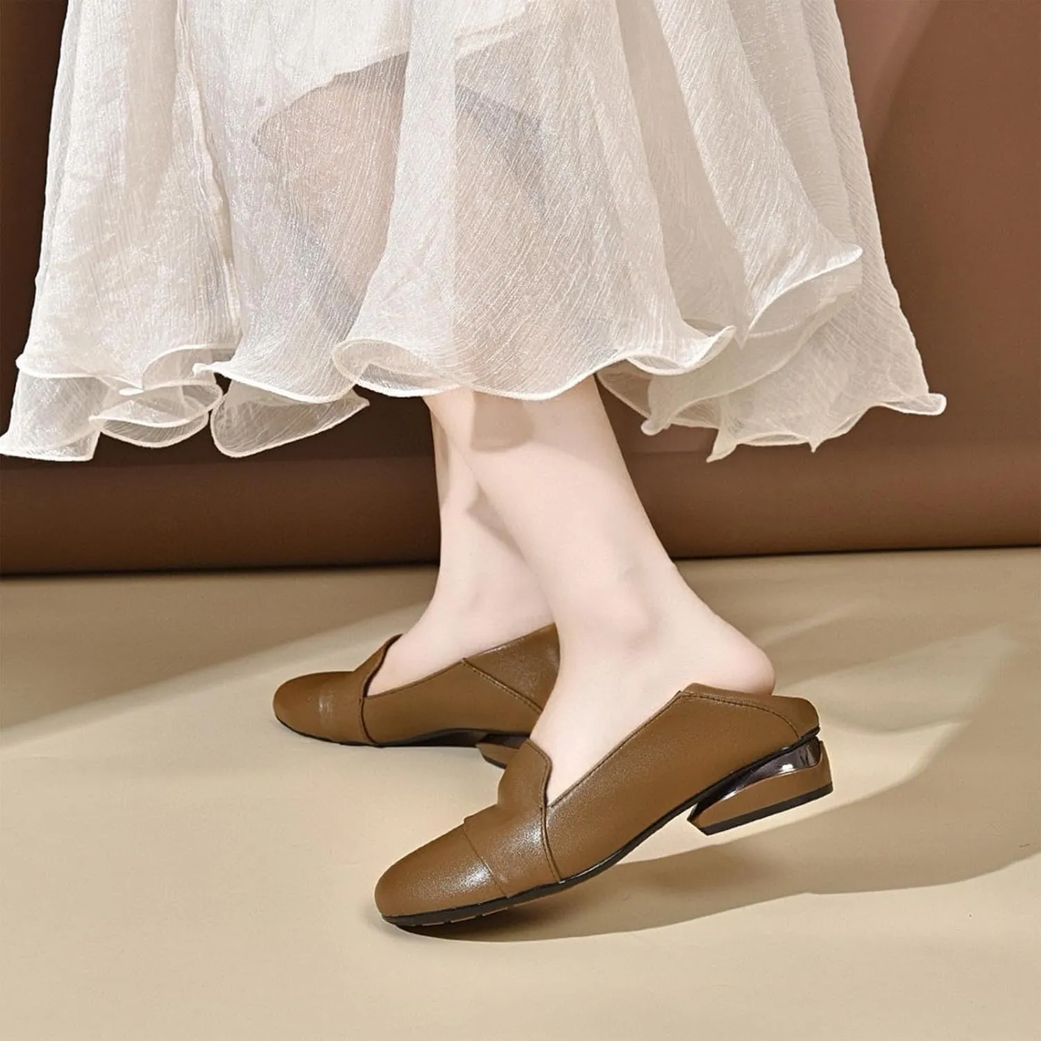 Women’s Low Block Chunky Heels Pumps Elegant Closed Round Toe Pumps Shoes Low Platform Shoes Ladies Office Pumps Shoes