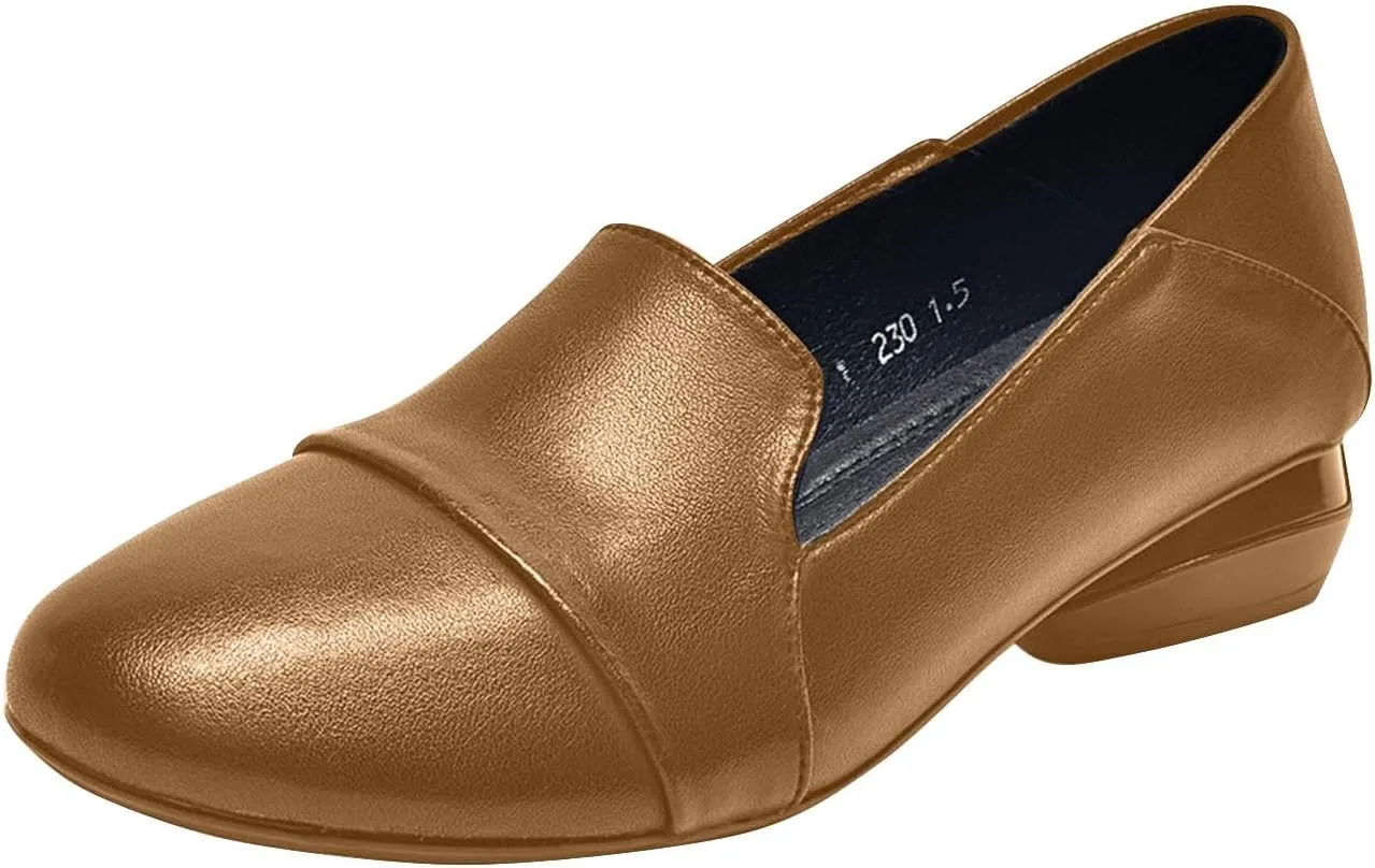 Women’s Low Block Chunky Heels Pumps Elegant Closed Round Toe Pumps Shoes Low Platform Shoes Ladies Office Pumps Shoes