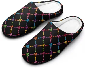Womens Memory Foam Slippers Soft Bedroom Slip-On Shoes Ladies Halloween Slippers Cotton House Slippers Indoor Outdoor