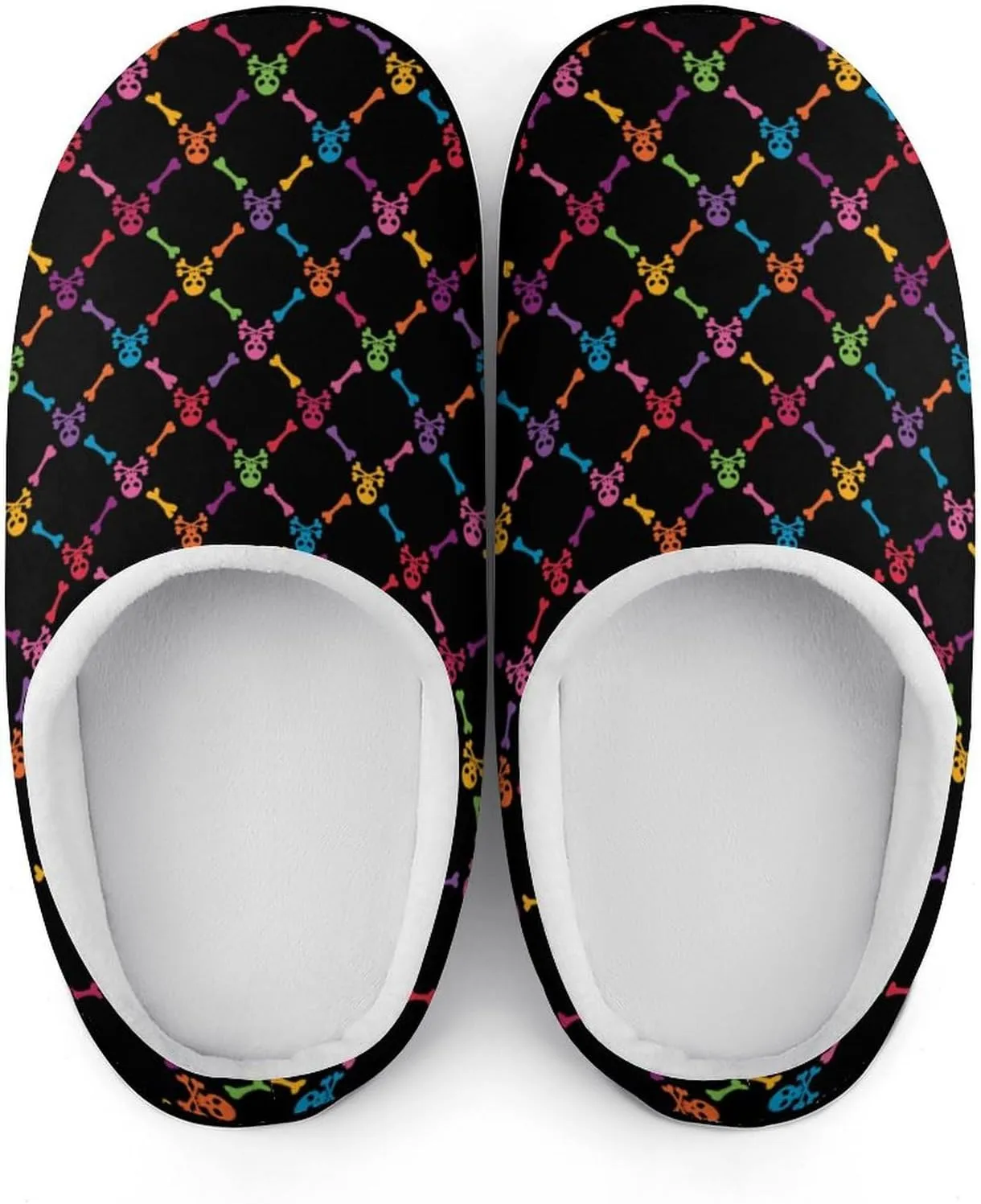 Womens Memory Foam Slippers Soft Bedroom Slip-On Shoes Ladies Halloween Slippers Cotton House Slippers Indoor Outdoor