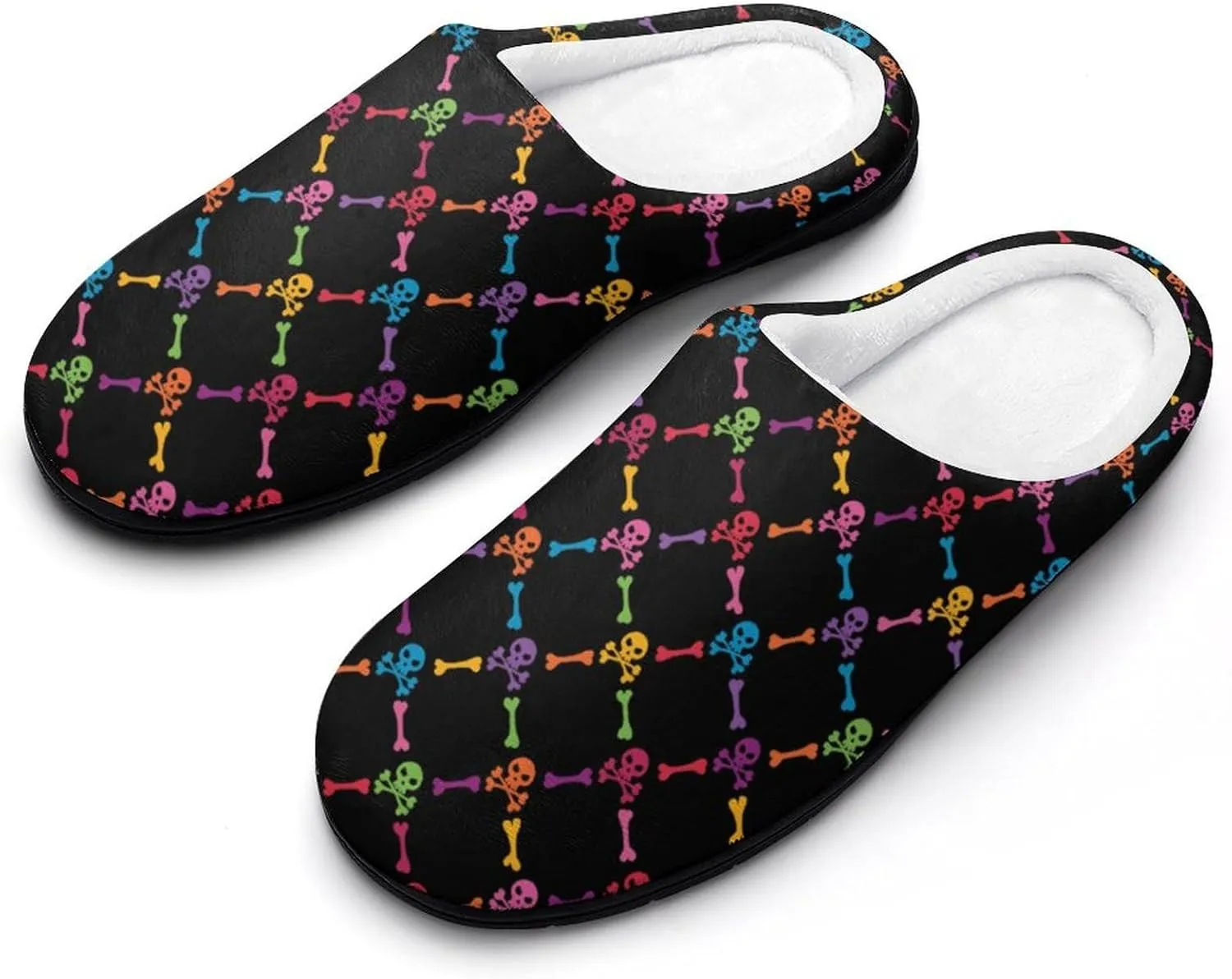 Womens Memory Foam Slippers Soft Bedroom Slip-On Shoes Ladies Halloween Slippers Cotton House Slippers Indoor Outdoor