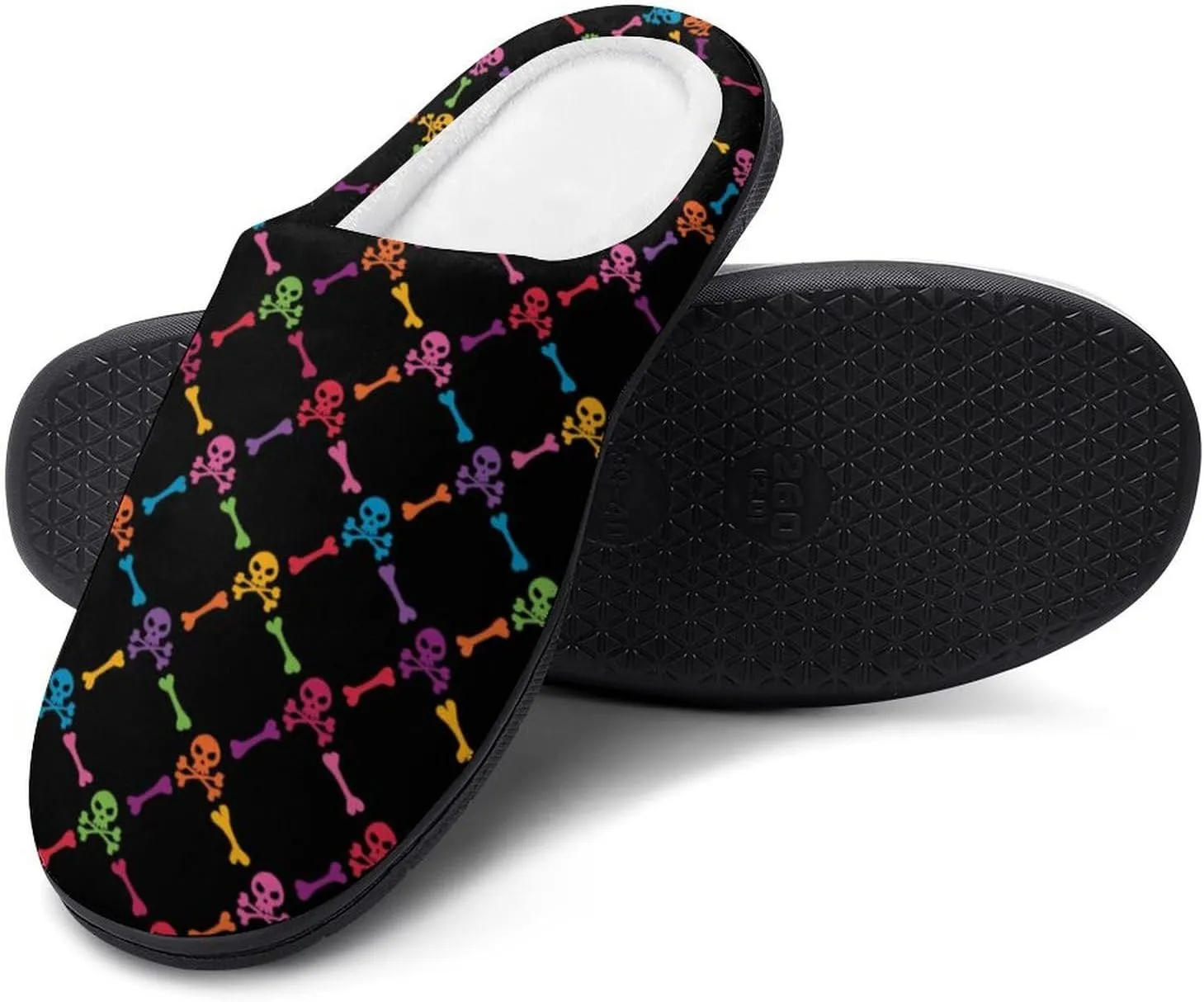 Womens Memory Foam Slippers Soft Bedroom Slip-On Shoes Ladies Halloween Slippers Cotton House Slippers Indoor Outdoor