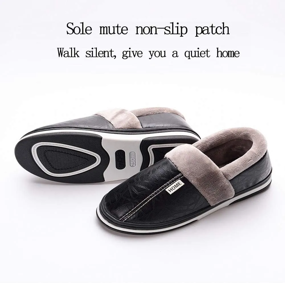 Women's Men's Soft House Felt Slippers Suede Indoor Slip On Cotton Shoes Memory Foam Anti-Skid Sole
