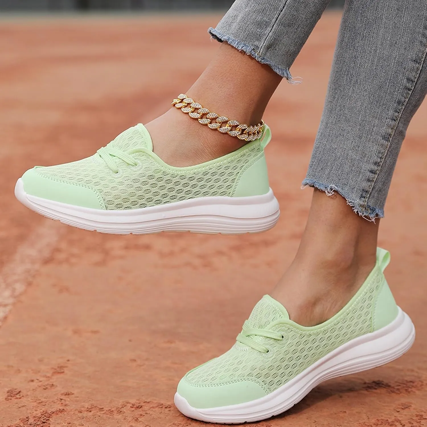 Women's Soft Sole Mesh Comfort Orthopedic Shoes, 2024 New Low-top Women Arch Support Walking Shoes, Casual Slip-on Shoes