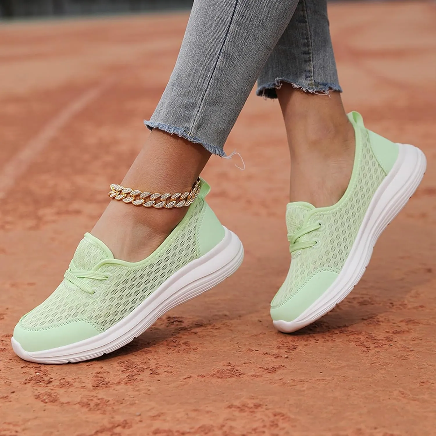 Women's Soft Sole Mesh Comfort Orthopedic Shoes, 2024 New Low-top Women Arch Support Walking Shoes, Casual Slip-on Shoes