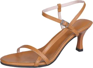 Womens Strappy Kitten Heels Dressy Sandals Low Heel Open Toe Ankle Strap Party Wedding Dress Shoes
