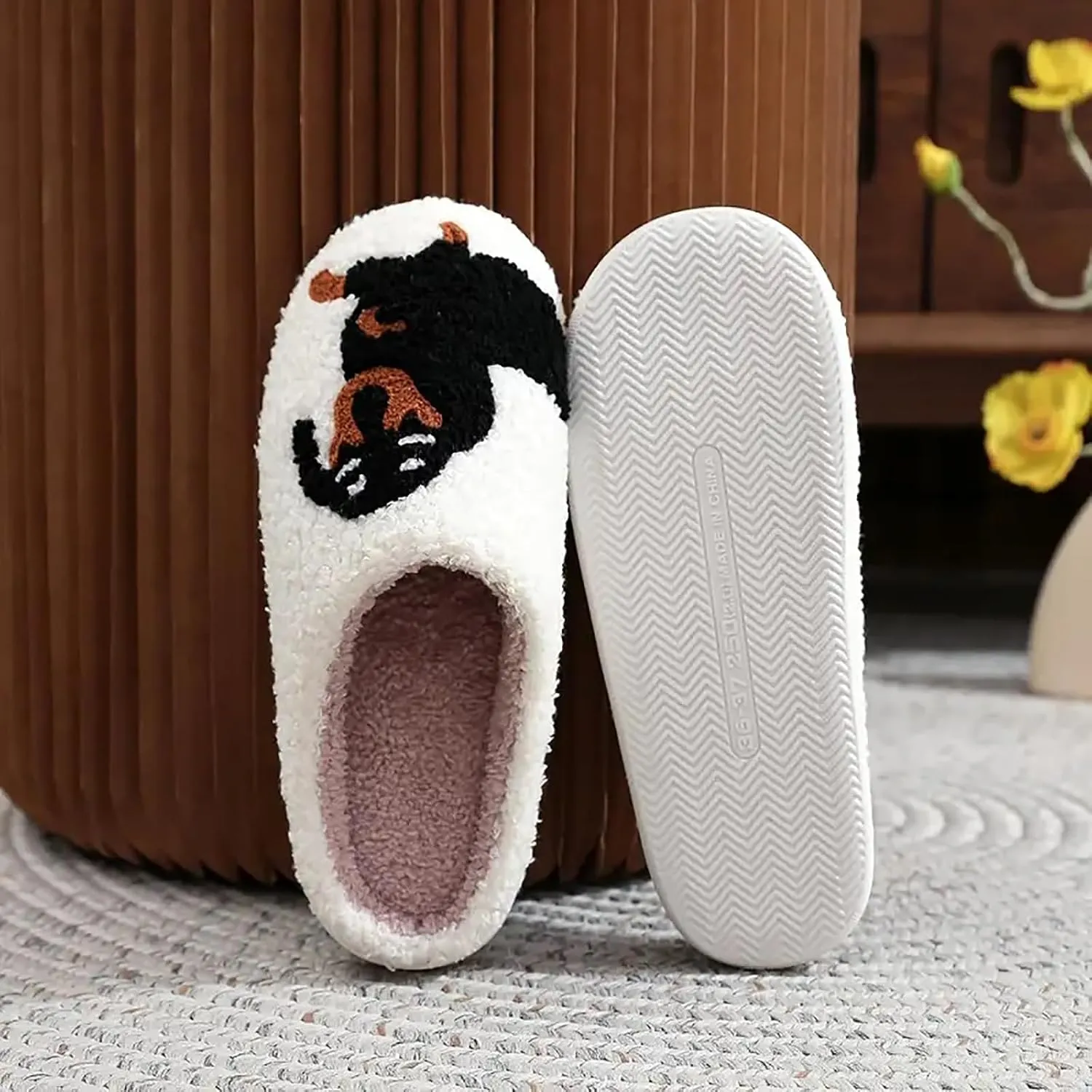 Women's Men's Heart Heart Slippers Strawberry Cherry Mushroom Slippers Evil Eye Slippers Cartoon Animal Cat Slippers Memory Foam Cozy Plush Slippers Couple Indoor Household Slippers