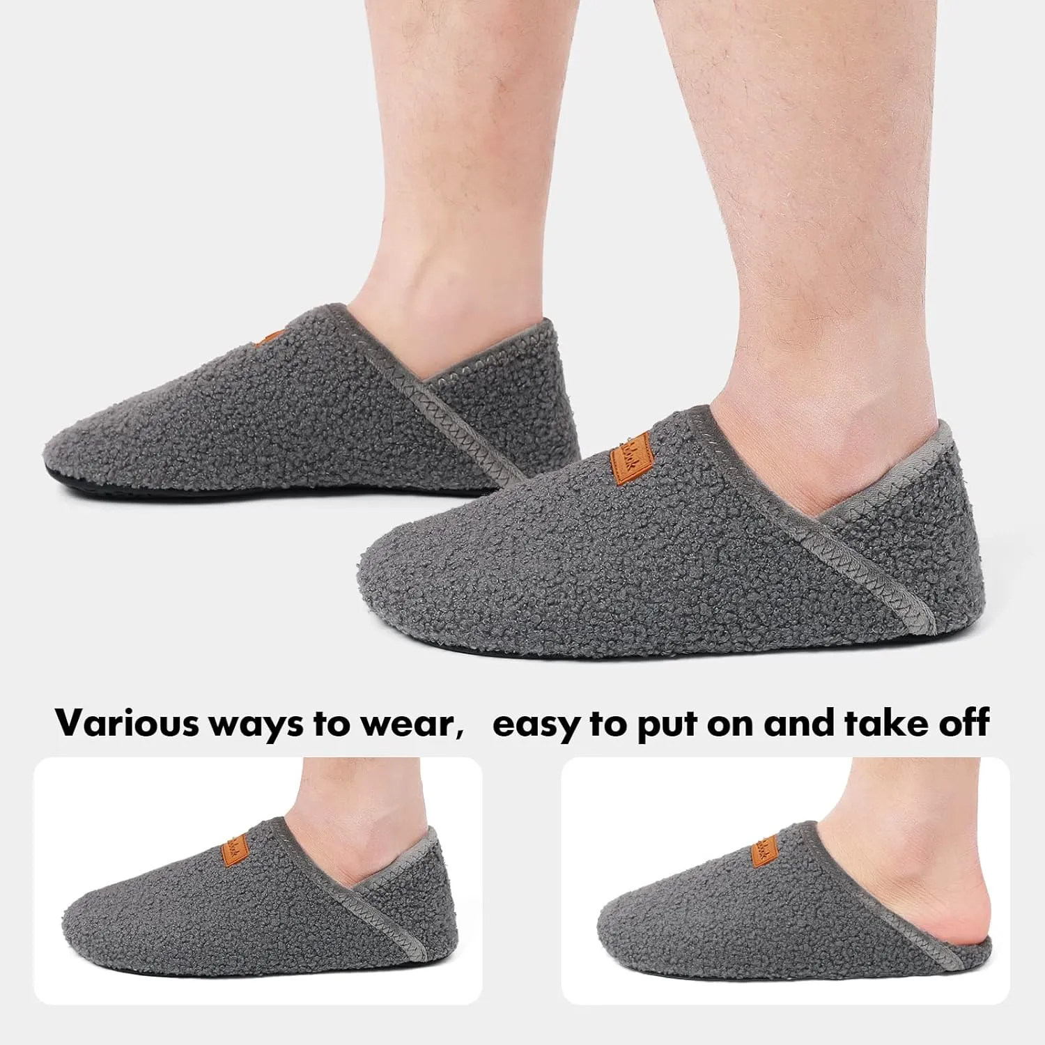 XIHALOOK House Slippers for Women Men Cozy Sock Shoes with Soft Rubber Sole Slip On for Indoor/Outdoor