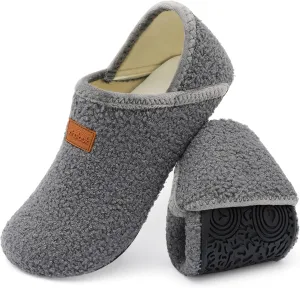 XIHALOOK House Slippers for Women Men Cozy Sock Shoes with Soft Rubber Sole Slip On for Indoor/Outdoor