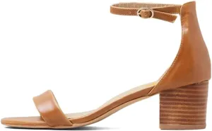 XYD Women's Open Toe Strappy Low Block Heel Sandal Flats Ankle Strap with Buckle Wedding Bridal Dress Shoes