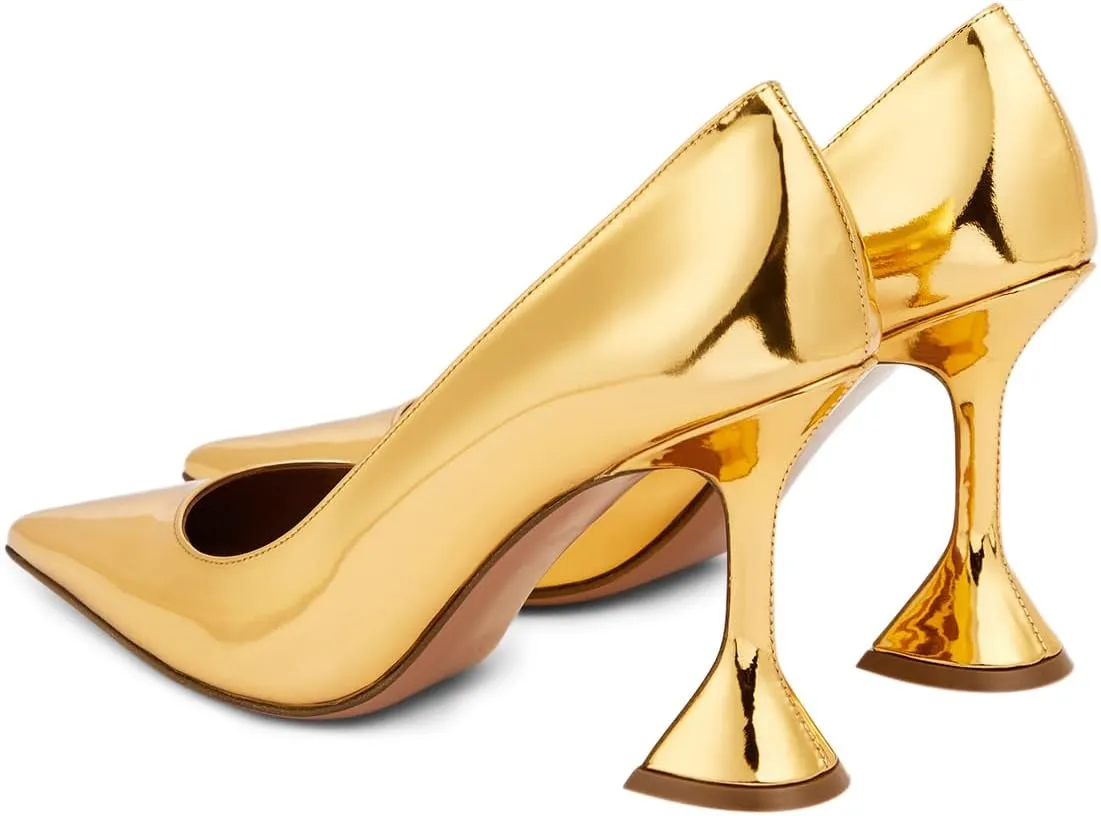 YDN Women Pointed Toe Slip on Pumps Special Kitten High Heel Shoe for Party Prom Dress Lady Size 4-16 US