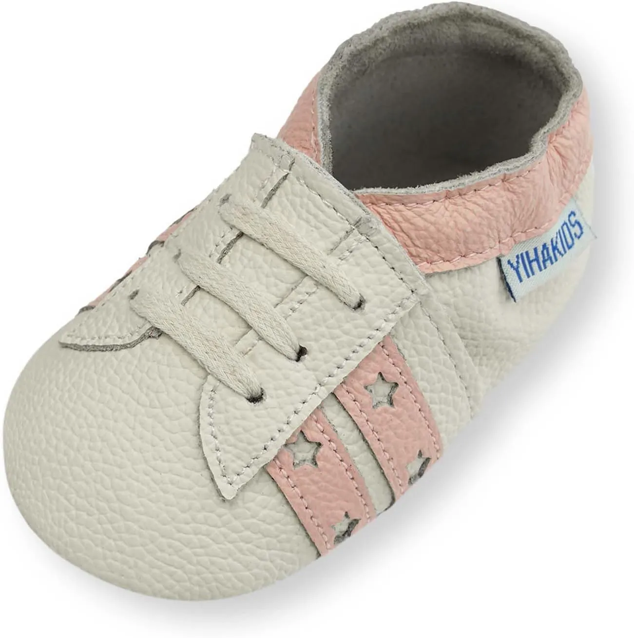 YIHAKIDS Baby Leather Shoes Soft Sole First Walking Moccasins Infants Toddler Boys Girls Crawling Slippers Slip-on Shoes with Elastic Ankle