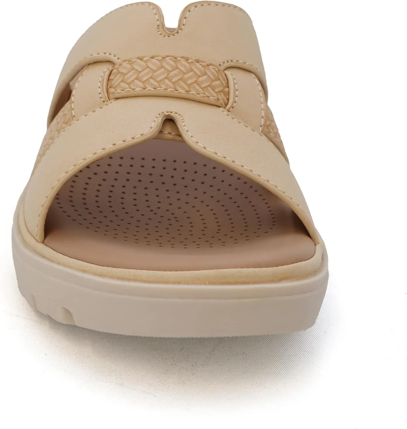 YOKI TUNSA-14 Women's Comfort Footbed Open Toe Wedge Sandal With Weave Upper