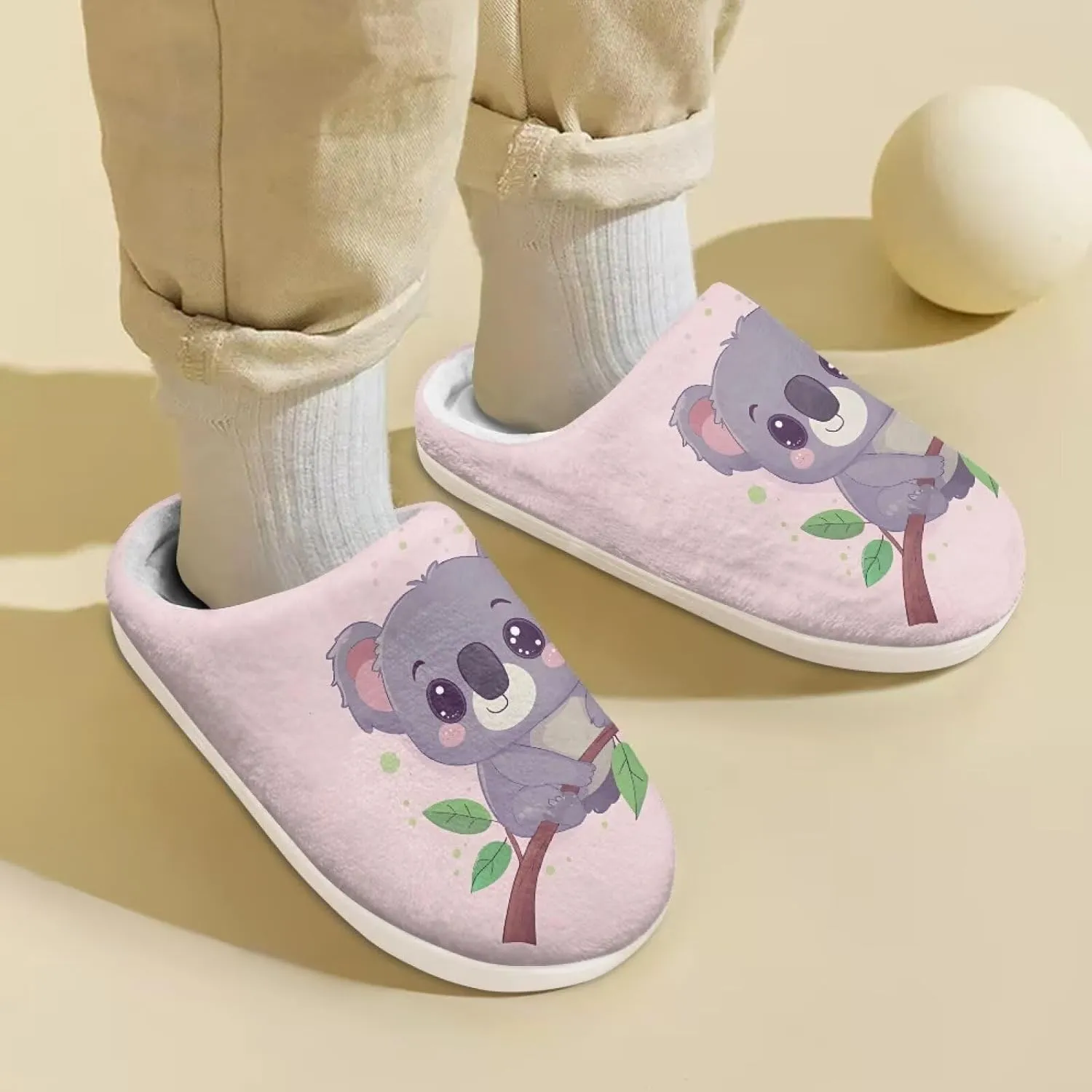 Ystardream Winter Fuzzy House Slippers With Arch Support for Girls Kids Toddlers