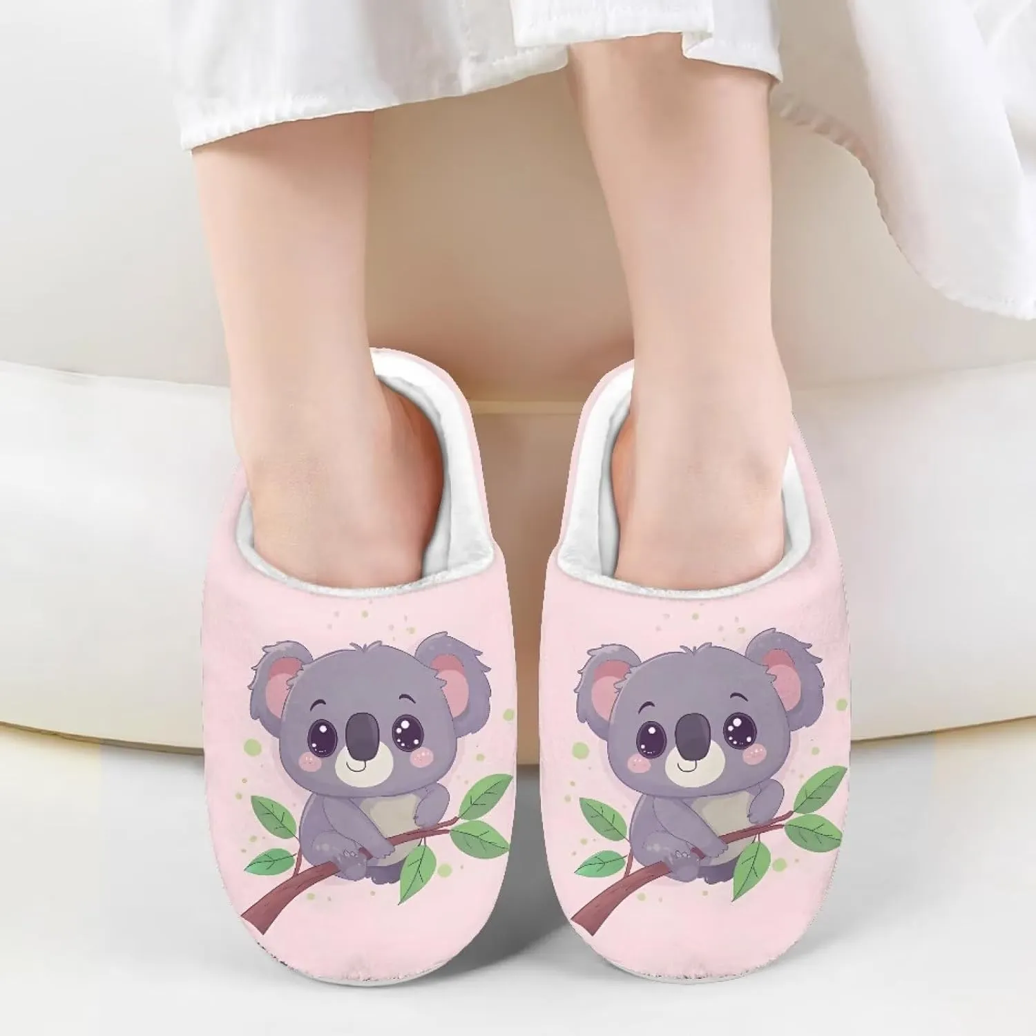 Ystardream Winter Fuzzy House Slippers With Arch Support for Girls Kids Toddlers