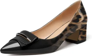 Zamikoo Women's Block Heel Pumps Low Heel Slip On Pointy Toe Wedding Dress Shoes US Size 5-13